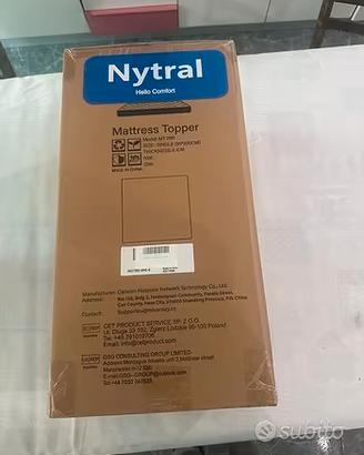 Topper Memory Foam 90x200 Singolo 8cm Nytral Nuovo