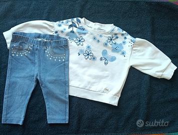 Completo Mayoral neonata 6 mesi pantaloni felpa