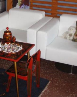 Poltrona CRISTIAN in Pelle Bianco 65x65 cm - NUOVO