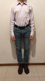 CAMICIA HILTON LILLA/LAVANDA 100% COTONE - NUOVA M