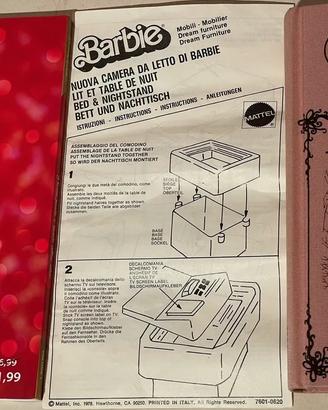 istruzioni camera da letto per Barbie anni 70