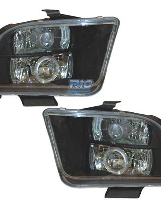 FARI PER FORD MUSTANG 05- OCCHI ANGEL LED NERO