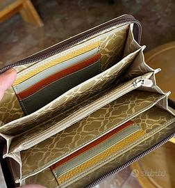 Portafoglio Donna in Vera Pelle Beige