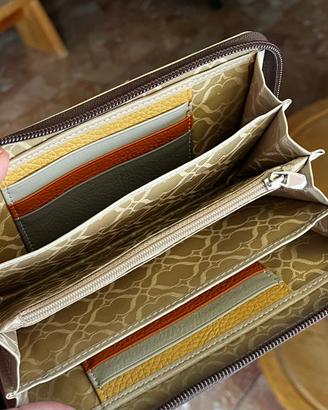 Portafoglio Donna in Vera Pelle Beige