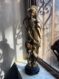 Statue orientali in resina ghesha e uomo