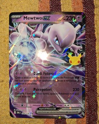 carta pokemon mewtwo ex 30 anniversario