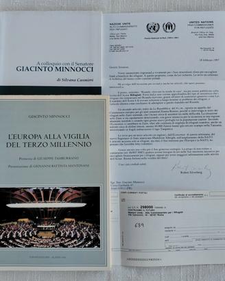 Senatore Minnocci - 2 Libri + Lettera e Bollettino