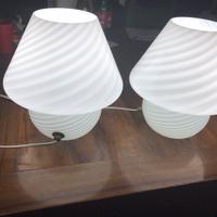 Coppia di lampade a fungo anni 70 la murrina