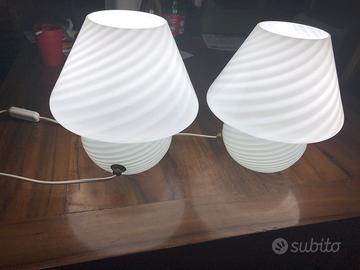 Coppia di lampade a fungo anni 70 la murrina