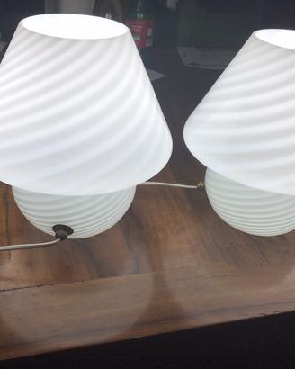 Coppia di lampade a fungo anni 70 la murrina