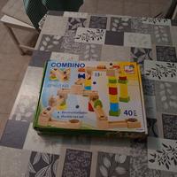 gioco pista biglie in legno