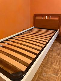 Letto singolo in LEGNO con materasso in MEMORY