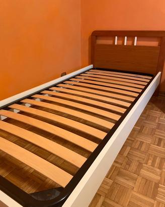 Letto singolo in LEGNO con materasso in MEMORY