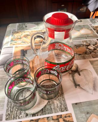 Set coca cola vintage. Caraffa +bicchieri (3 o 6)