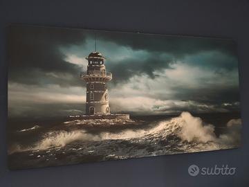 Quadro faro in tempesta 