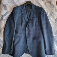 Blazer Uomo Damascato, Principe di Galles, BLU, 50