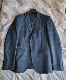 Blazer Uomo Damascato, Principe di Galles, BLU, 50