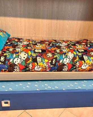 Letto  completo con cassetto con secondo materasso