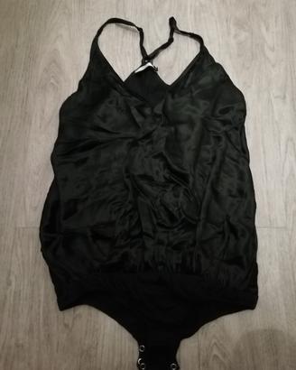 Maglia body 100% seta Guess nero