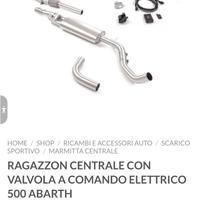 scarico completo a valvola 500 abarth