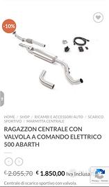 scarico completo a valvola 500 abarth