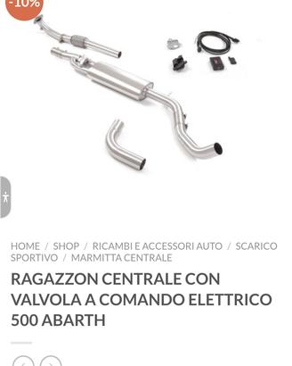 scarico completo a valvola 500 abarth