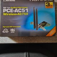 ASUS Adattatore PCI-E Wireless AC750 Daul-band