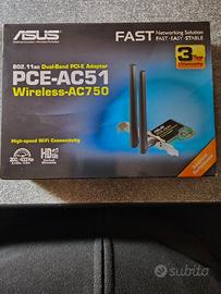 ASUS Adattatore PCI-E Wireless AC750 Daul-band