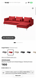 SÖDERHAMN Divano a 4 posti con chaise-longue