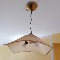 Lampadario in fibra e ottone Gregorietti Lamperti
