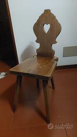 sgabelli con schienale rustici