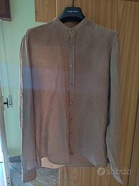 Camicia coreana per uomo 100% lino