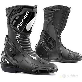 STIVALE PELLE RACING MOTO FORMA FRECCIA NERO