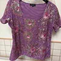 Maglia elegante donna con paillettes sul  davanti