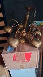 Lampadario ottone vintage 