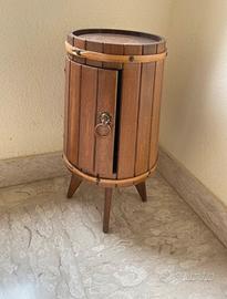 Mobiletto Bar Vintage Forma Botte in Legno - h60cm