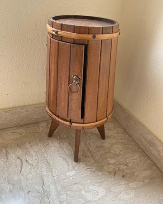 Mobiletto Bar Vintage Forma Botte in Legno - h60cm
