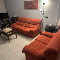 Set divani in alcantara vera color terracotta