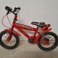 Bicicletta bimbo 14 pollici 3-6 anni rossa