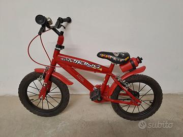 Bicicletta bimbo 14 pollici 3-6 anni rossa