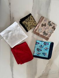 Set di 5 foulard donna, in seta e poliestere