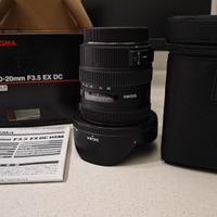 grandangolo sigma 10-20mm F3,5 compatibile Canon