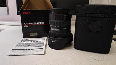 grandangolo sigma 10-20mm F3,5 compatibile Canon