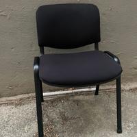 6 sedie nere rivestite in tessuto - studio