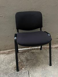 6 sedie nere rivestite in tessuto - studio