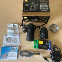 Nikon D80 con 2 obiettivi + Accessori