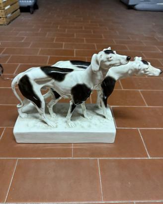 Coppia di levrieri in ceramica anni 30 