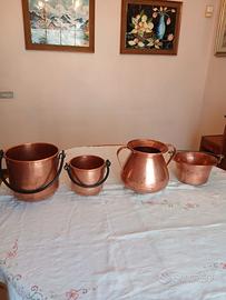 Set Pentole in Rame Vintage