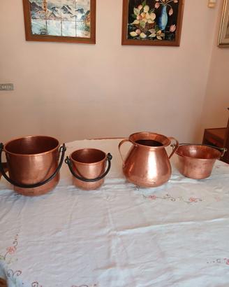 Set Pentole in Rame Vintage