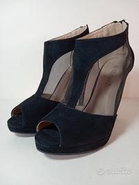 Decolleté a stivaletto nere 39 tacco 12 plateau 2